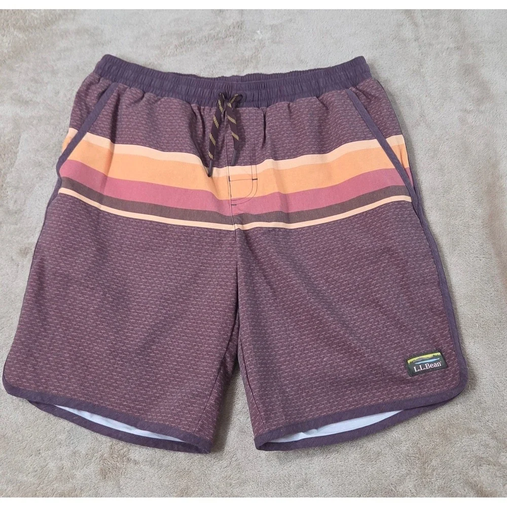 L.L. Bean Vacationaland Stretch Lined Swim Trunks Men's 9